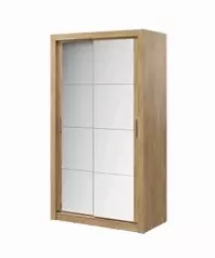 Oak Shetland - 120cm Sliding Door Wardrobe - 2 Mirrored Doors